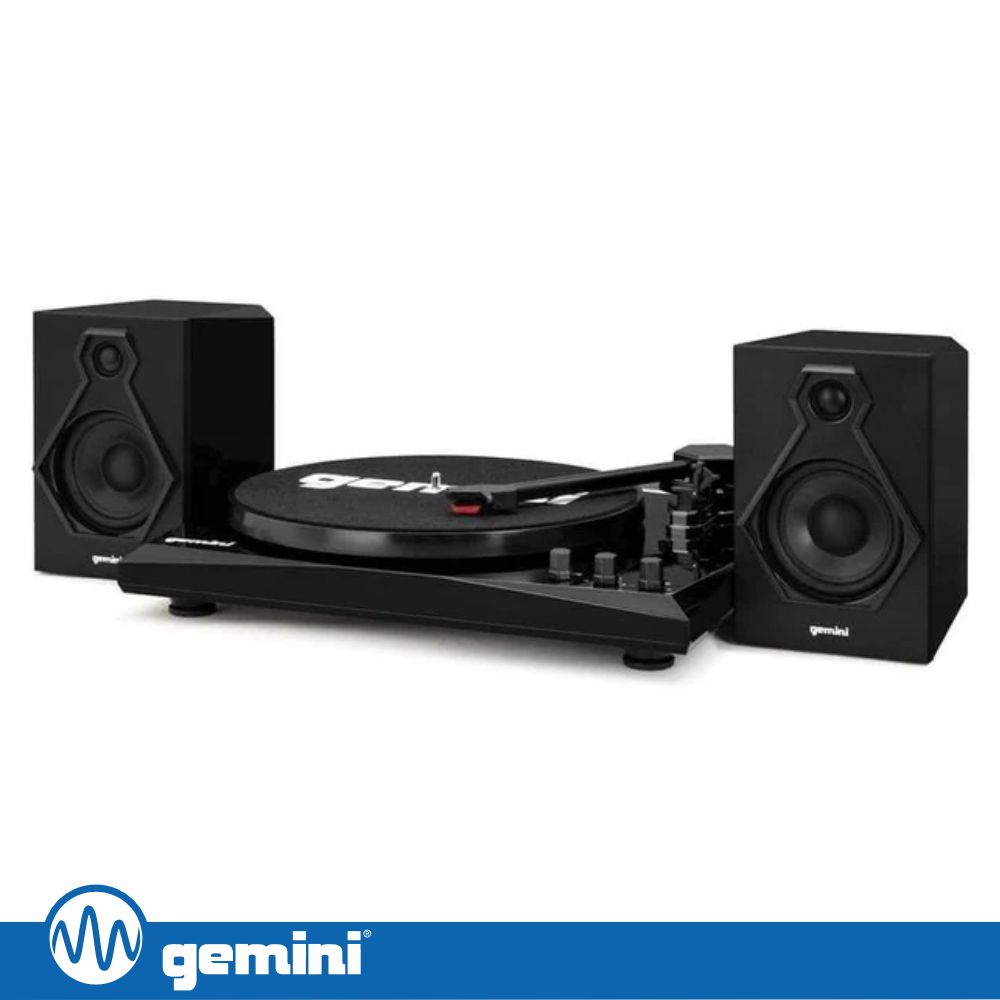 Gira-Discos 33/45/78RPM Preto C/ 2 Colunas GEMINI