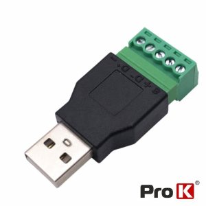 Adaptador Micro USB 2.0 Macho P/ Parafuso De 5 Pinos PROK