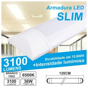 ALS120CW(FL) Armadura LED slim 36W 1,2 mts. IP20 6500K 3100lm