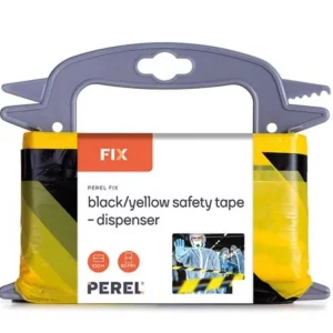 Fita de Segurança Preta/Amarela - 100 M - Doseador