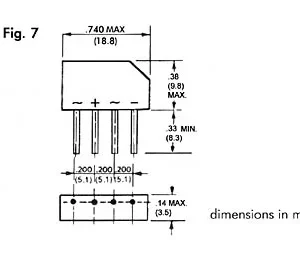 Bridge Rectifier 250v-1.5a (B250c-2300-1500)