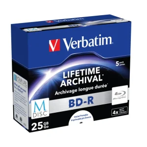 1x5 Verbatim M-Disc Bd-R Blu-Ray 25gb 4x Speed, J.