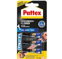 Pattex Cola Instantânea Mini-Trio Gel, 3 Tubos Co.