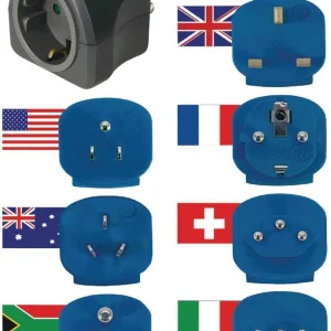 Conjunto de Viagem de Plugue Aterrado Universal D.