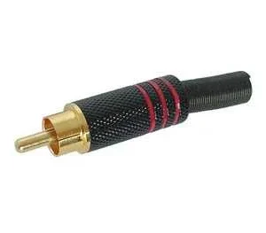 Ficha Rca Macho Envolvido em Metal Preto- Vermelho