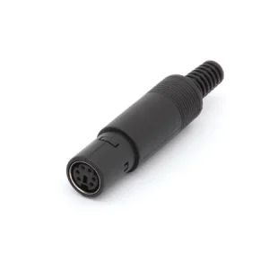 Conector Fêmea Mini-Din 6p Preto