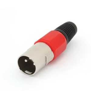3p Male Xlr Plug - Nickel - Red