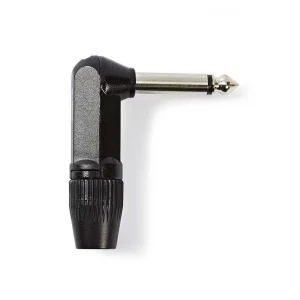 Ficha Jack 6.35mm Macho 90º Preto