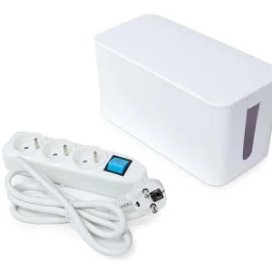 Tomada com Organizador de Cabos - 3 Entradas