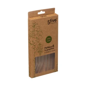 Conjunto 6 Canudinhos de Vidro com Escova de Limp.