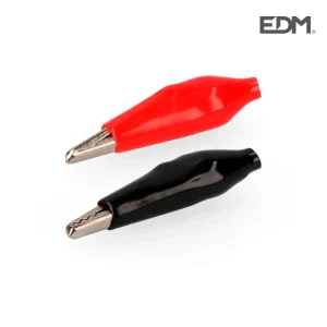 Pinça Crocodilo 2 Unidades 1 Vermelha e 1 Preta