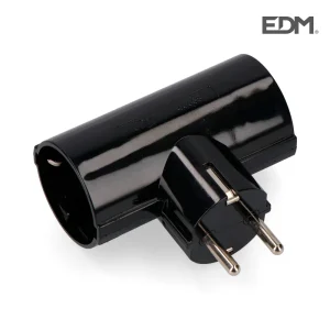 Ficha Dupla Preta Blister com Baquelite T/Tl 16a 2