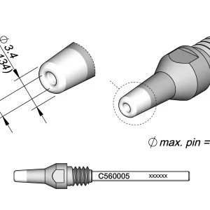Ponta de Dessoldadura para Furos Ø 1,5