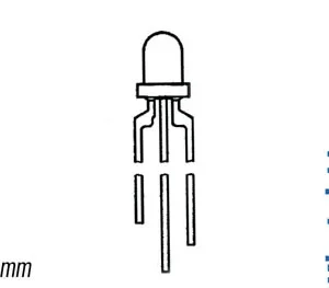 Led 3mm Verm/Verde Branco Difuso 50mcd