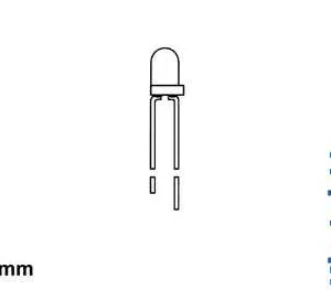 Lâmpada LED Padrão de 3 Mm Amarela Difusa