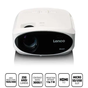 Projetor Lcd Full Hd 1080p com Bluetooth Branco