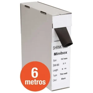 Tubo Termo-Retrátil Preto 19,1mm em Caixa de 6m