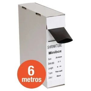 Tubo Termo-Retrátil Preto 25,4 Mm em Caixa de 6 M