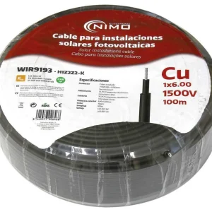 Cabo Solar Cu-Sn 6.0mm2 Xlpe Lszh Preto 100m