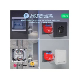 Nous B1z Smart Tuya Zigbee Mini Módulo de Relé, C.