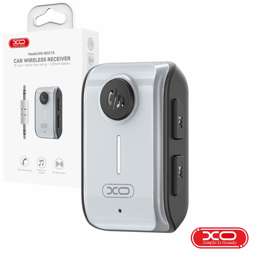 BCC15 Recetor Bluetooth V5.3 C/ Bateria Cinzento XO