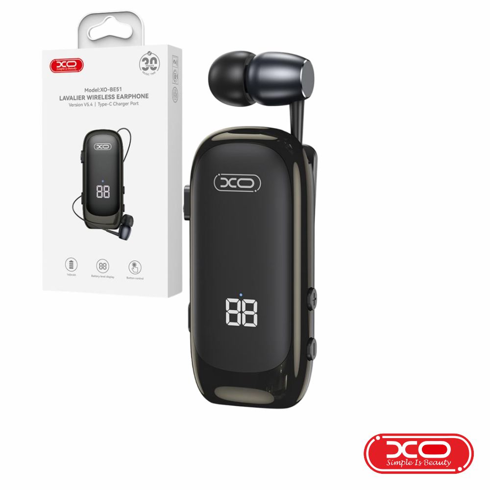 Auricular Bluetooth 5.4 Alta Capacidade C/ Display Preto XO
