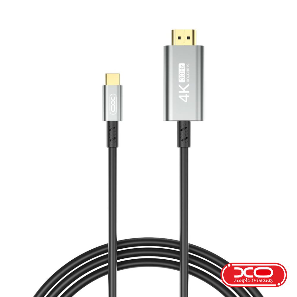 GB019 CABO HDMI MACHO / USB-C MACHO 4K 1.8M PRETO XO