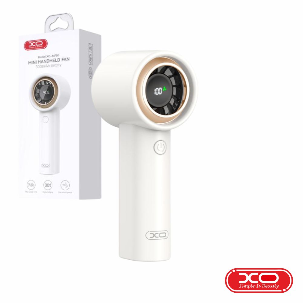 Mini Ventoinha Portátil 3000mAh C/ Display Branco XO