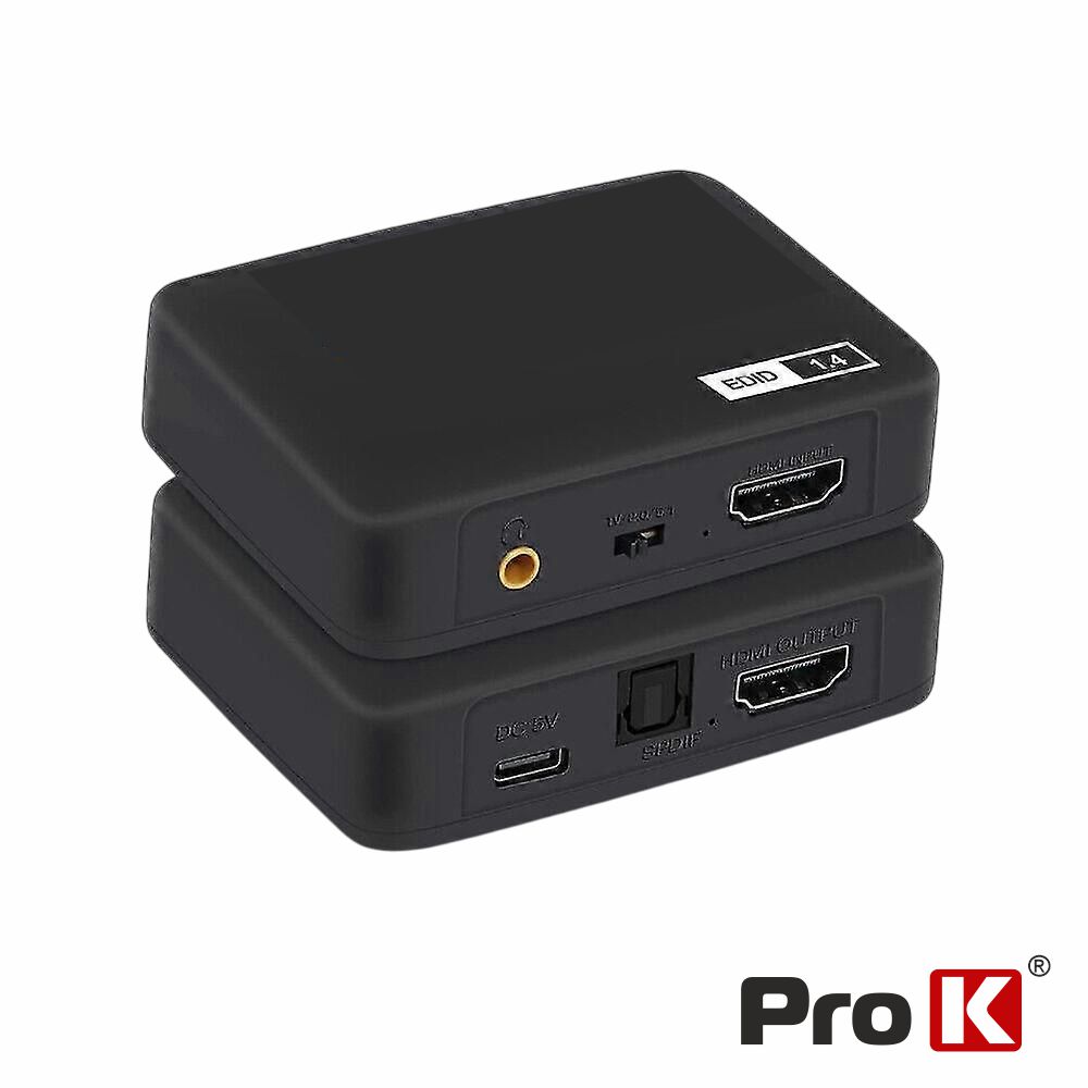 PK-HDMIAUDIO01 Extrator de Áudio HDMI -> HDMI+SPDIF+Jack 3.5mm - ProK