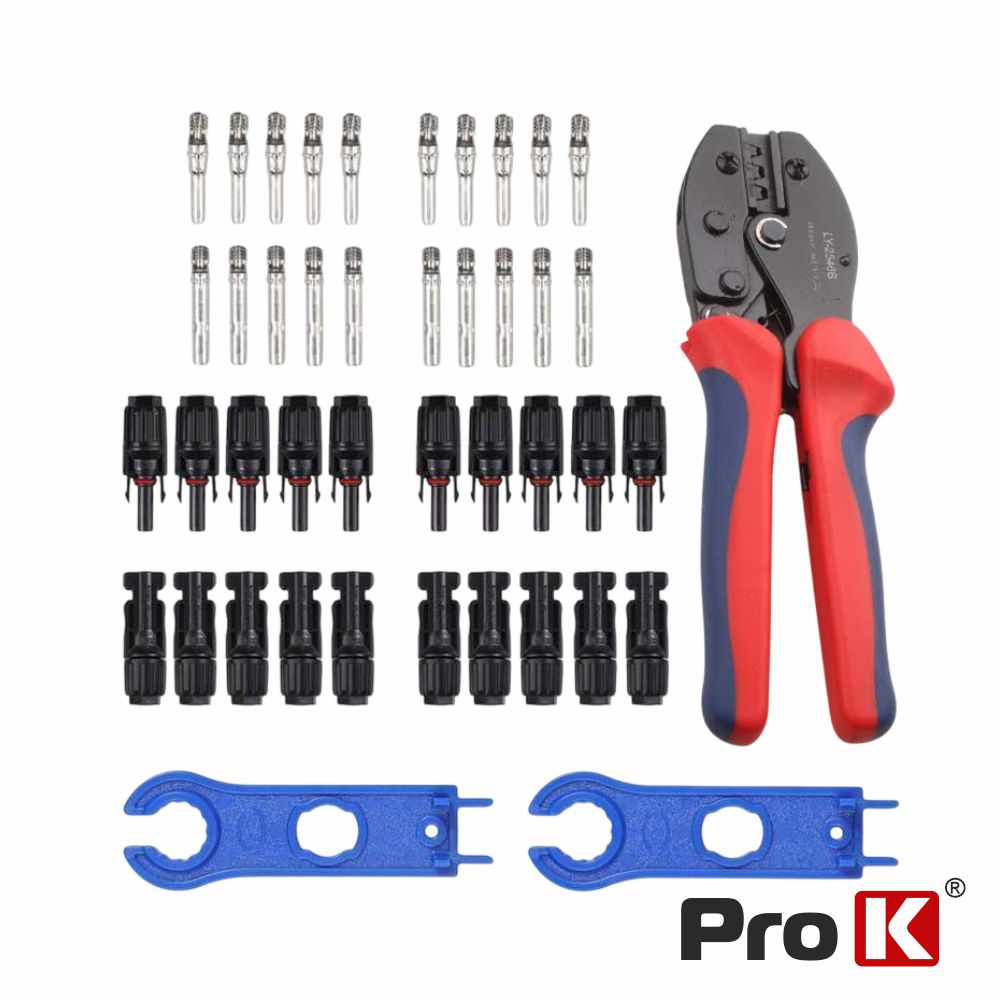 Conjunto Alicate Cravar Solar MC4 C/ Chaves e Fichas PROK