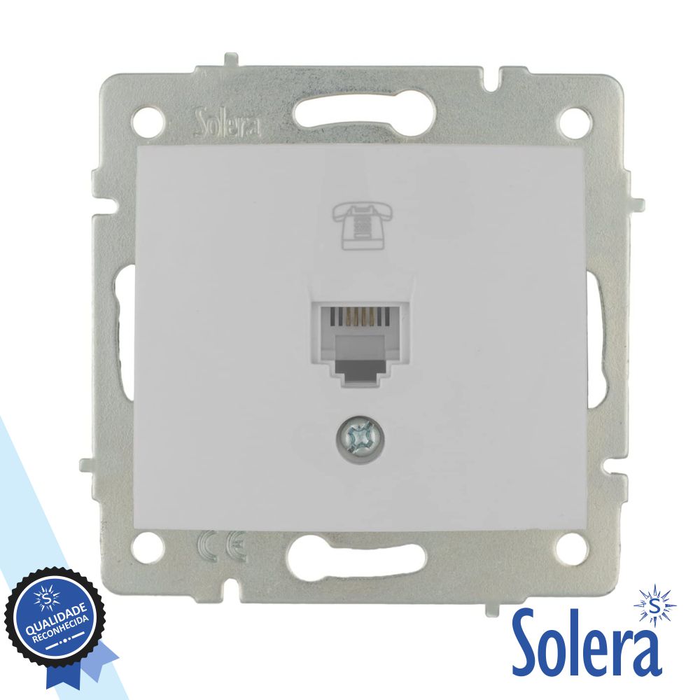 Tomada de Encastrar RJ11 C/ 1 Saída Sem Moldura SOLERA