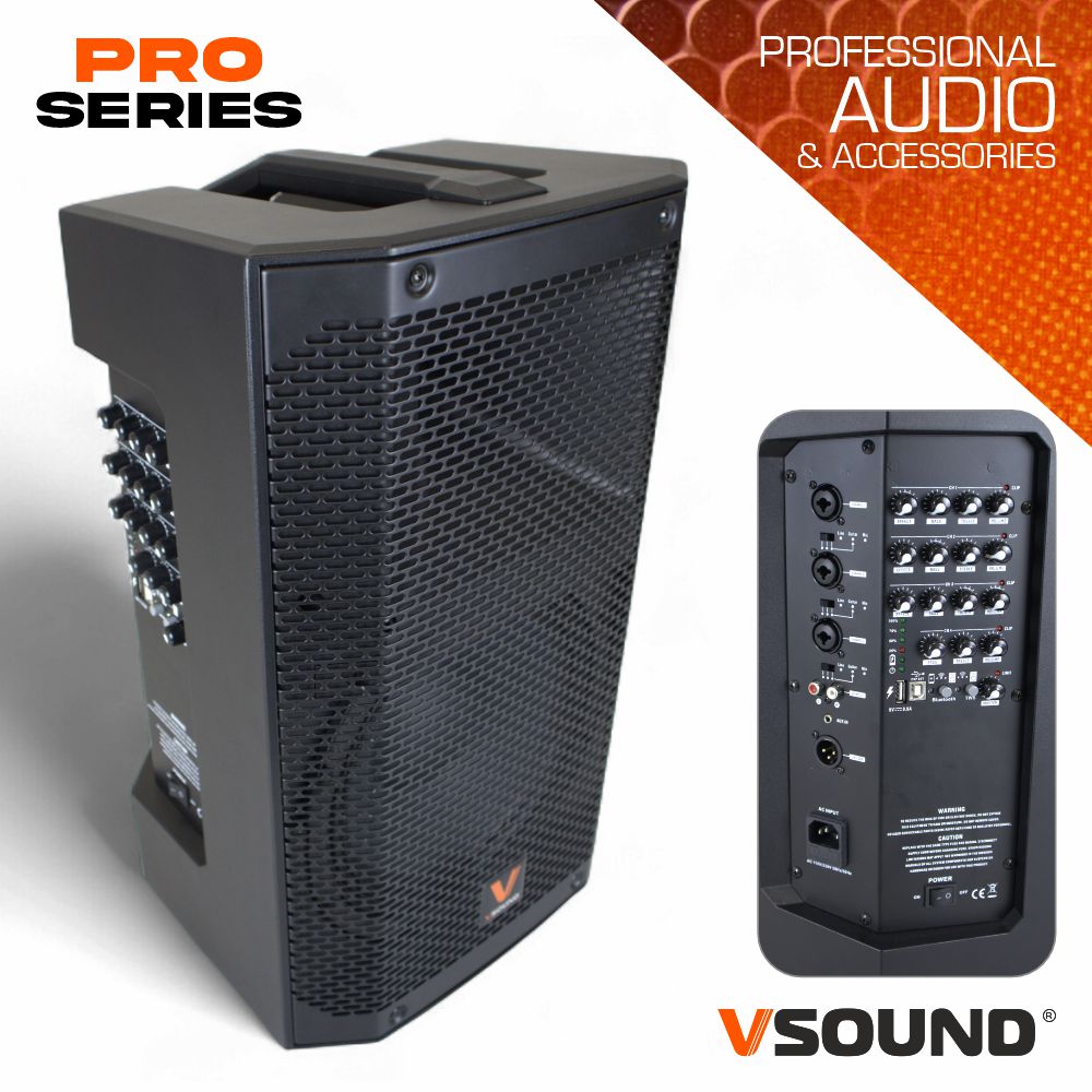 Coluna Amplificada 10" 500W USB/BT/SD/Bat VSOUND