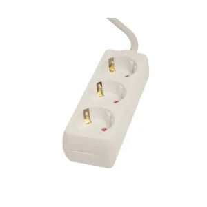 Bloco 3 Tomadas Schuko 16a 3500w Branco 3m