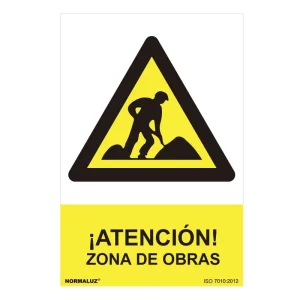 Sinal Perigo 'zona de Obras' (Pvc 0.7mm) 30x40cm