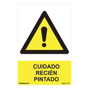 Sinal Perigo 'cuidado, Recém Pintado' (Pvc 0.7mm)