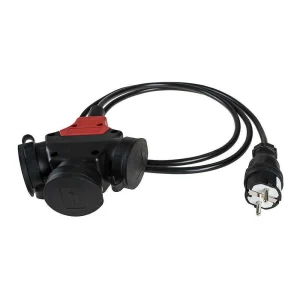 Tripla Aerea Borracha Preta com Plug 4,8mm e 2m D.