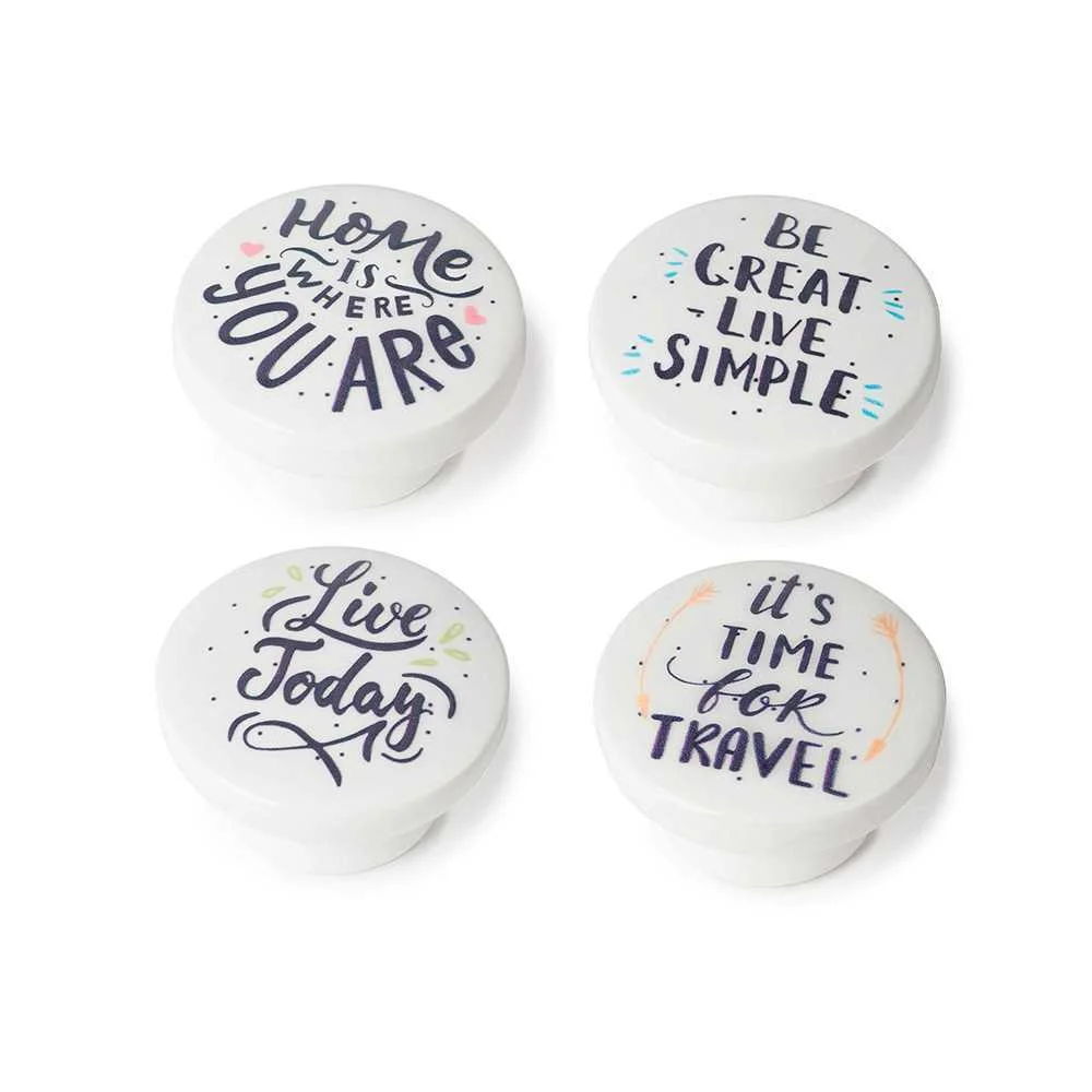 Blíster com 4 Puxadores Redondos para Móveis, Fab.