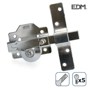 Ferrolho de Sobrepor Niquel com Cilindro Redondo S