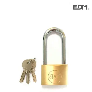 Cadeado Latão Arco Largo 40x65mm Blister