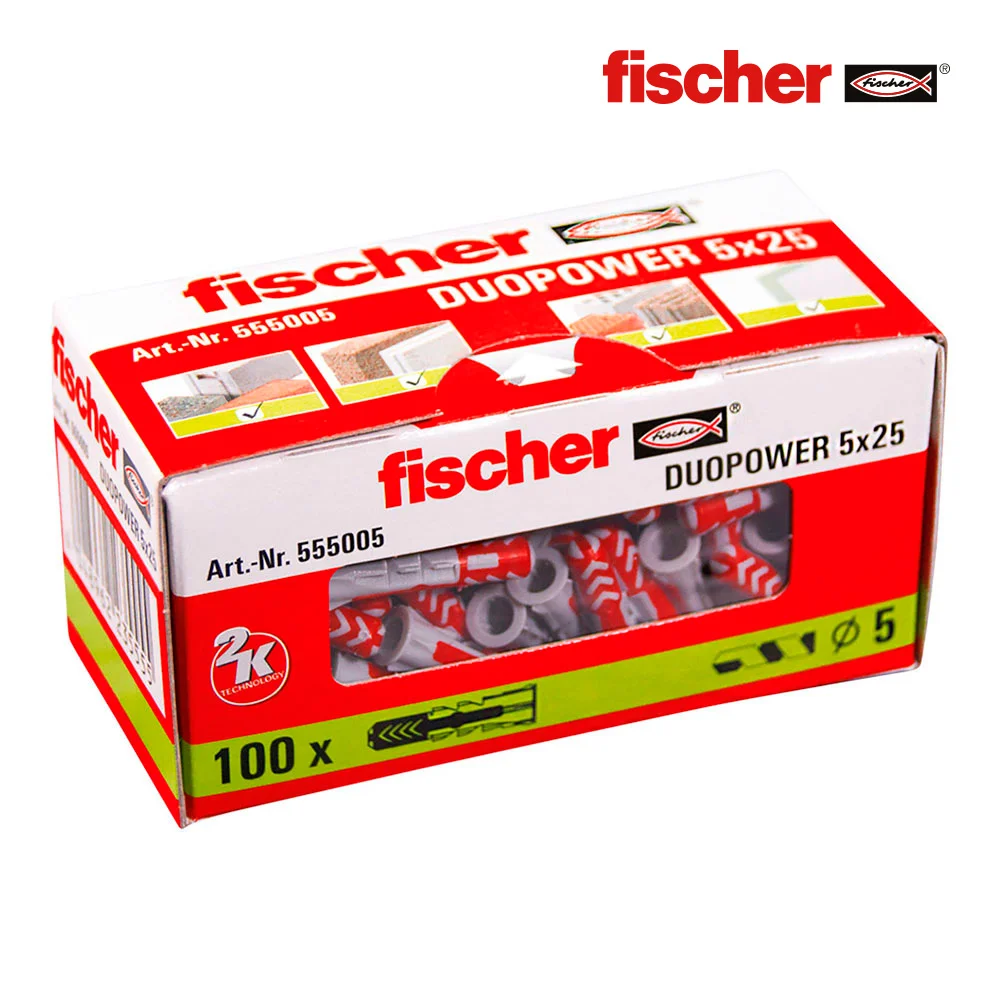 Buchas Duo Power 5x25 Fischer - Pack 100 Unidades