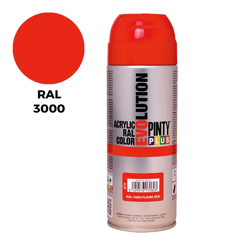 Spray Ral 3000 Vermelho Intenso 400ml.