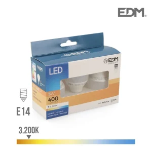 Kit 3 Lâmpadas Esfericas LED E14 5w 400lm 3200k Lu