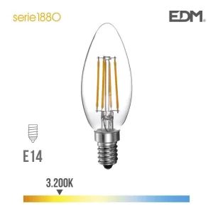 Lampada Vela Filamento LED E14 4w 400 Lm 3200k Luz