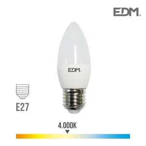 Lâmpada Vela LED E27 5w 400 Lm 4000k Luz Dia Edm