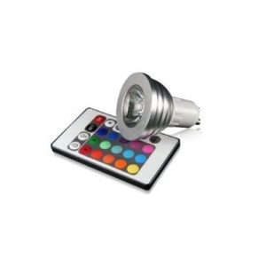 Lâmpada LED 3w Gu10 RGB com Comando