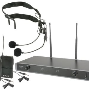 Sistema Microfone Sem Fios Uhf Dual 863.3+864.3mhz