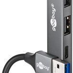 74458 Hub Usb slim 4 portas, USB-A para USB-C™/USB-A, 5 Gbps