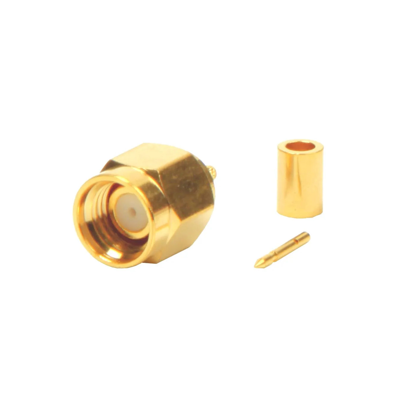 Ficha SMA Macho Cravar 50Ohm - Dourado