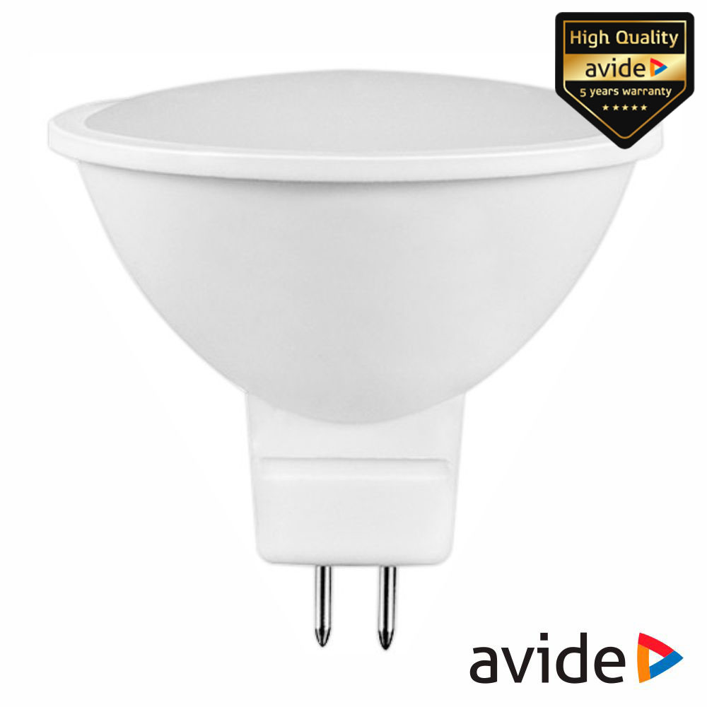 ABGU5.3NW-6W-AP-12 Lâmpada LED GU5.3 MR16 Spot 6W 490lm 12V 4500K AVIDE