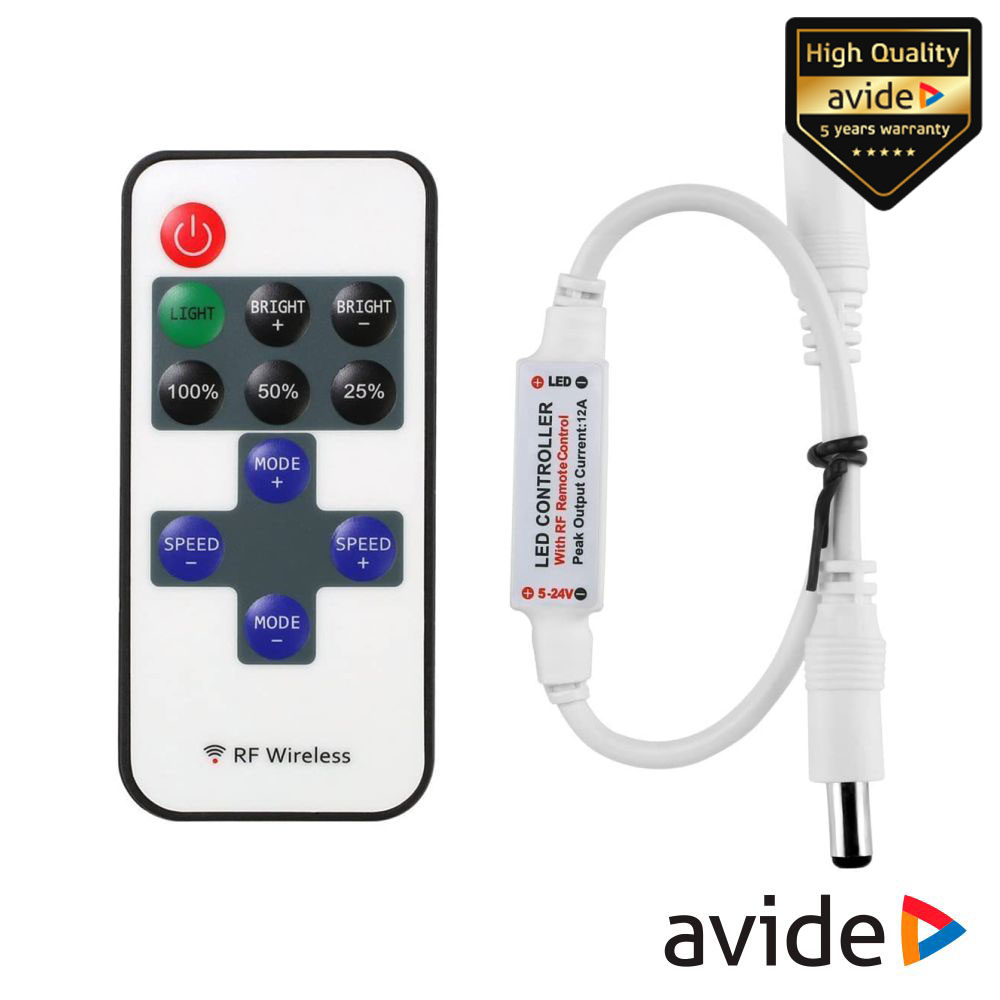 Controlador P/ Fita LEDS 5-24V C/ Comando AVIDE